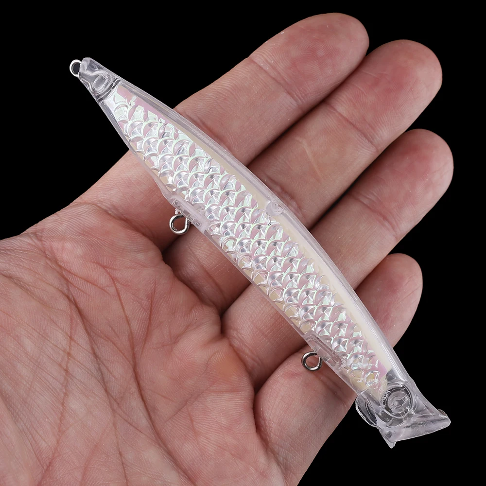 Imagem -04 - Huang-sem Pintura Blanks Isca Chocalhos Flutuantes Folha Holográfica Minnow Faça Você Mesmo Handmade Artificial Fishing Lure 110 mm 11g 10 Pcs