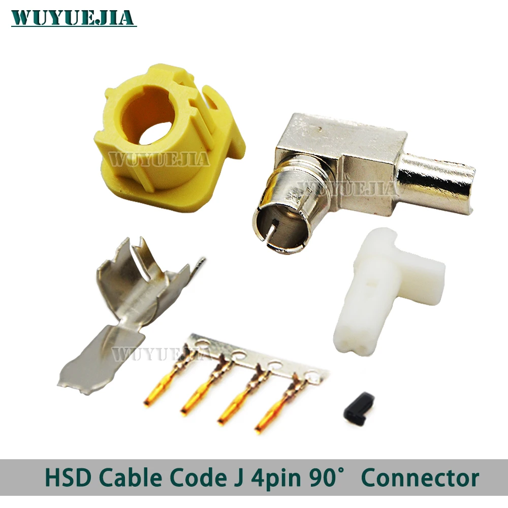 

Core J RAL1001 HSD Cable Fakra 4 Pin Connector Right Angle Female Car Reversing LVDS Video Wiring Harness Plug for BMW Benz Audi