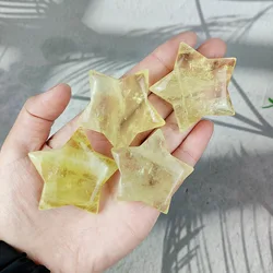 1Pc Citrine Star Shape Yellow Quartz Natural Crystal Carving Real Gemstone For FengShui Healing Meditation Home Decor Gift