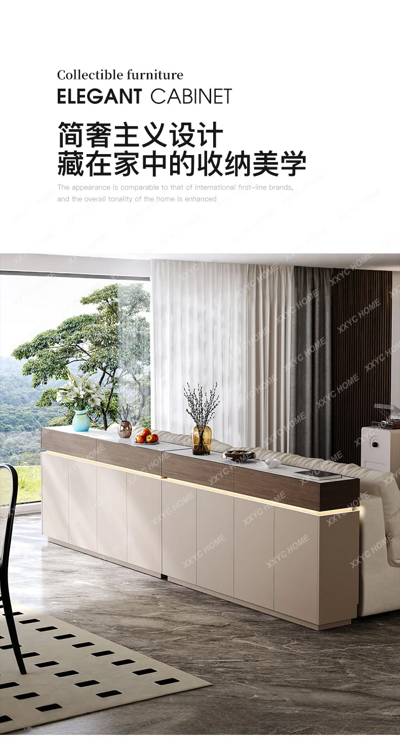 30cm Sideboard Cabinet Against The Wall Integrated Modern Minimalist Sofa Back Cabinet Kitchen Light Luxury Storage Cabine