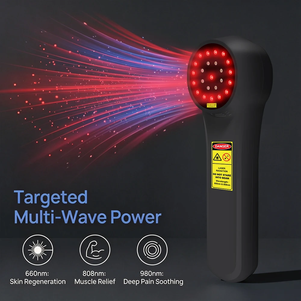 Máquina de Terapia Láser Frío Dawfek Avanzada de 660nm 810nm 980nm, Dispositivo de Terapia de Luz Roja para el Cuidado de Articulaciones y Ciática en Humanos y Mascotas