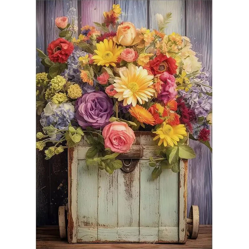 

AB Diamond Diamond Painting A bouquet of colorful flowers Embroidery Kit Wall Decoration Hanging Painting