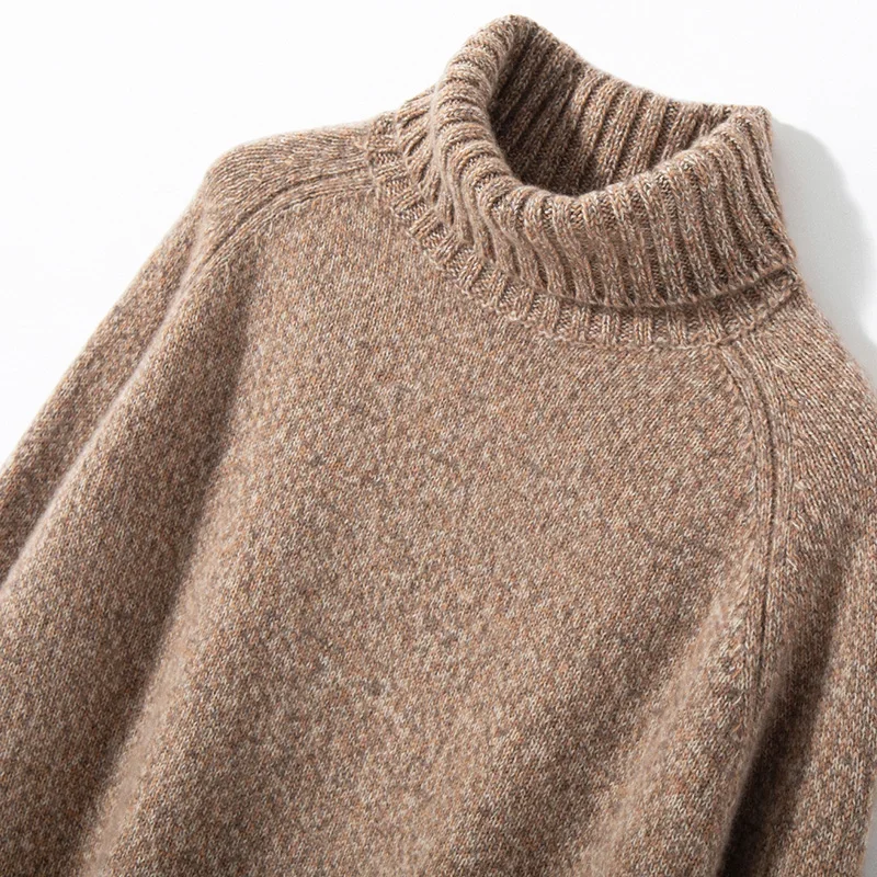 2023 Hot Sale Autumn Winter New 100% Pure Cashmere Sweater Turtleneck Women\'s Thicken Warm Female Loose Large Size Knit Jumper