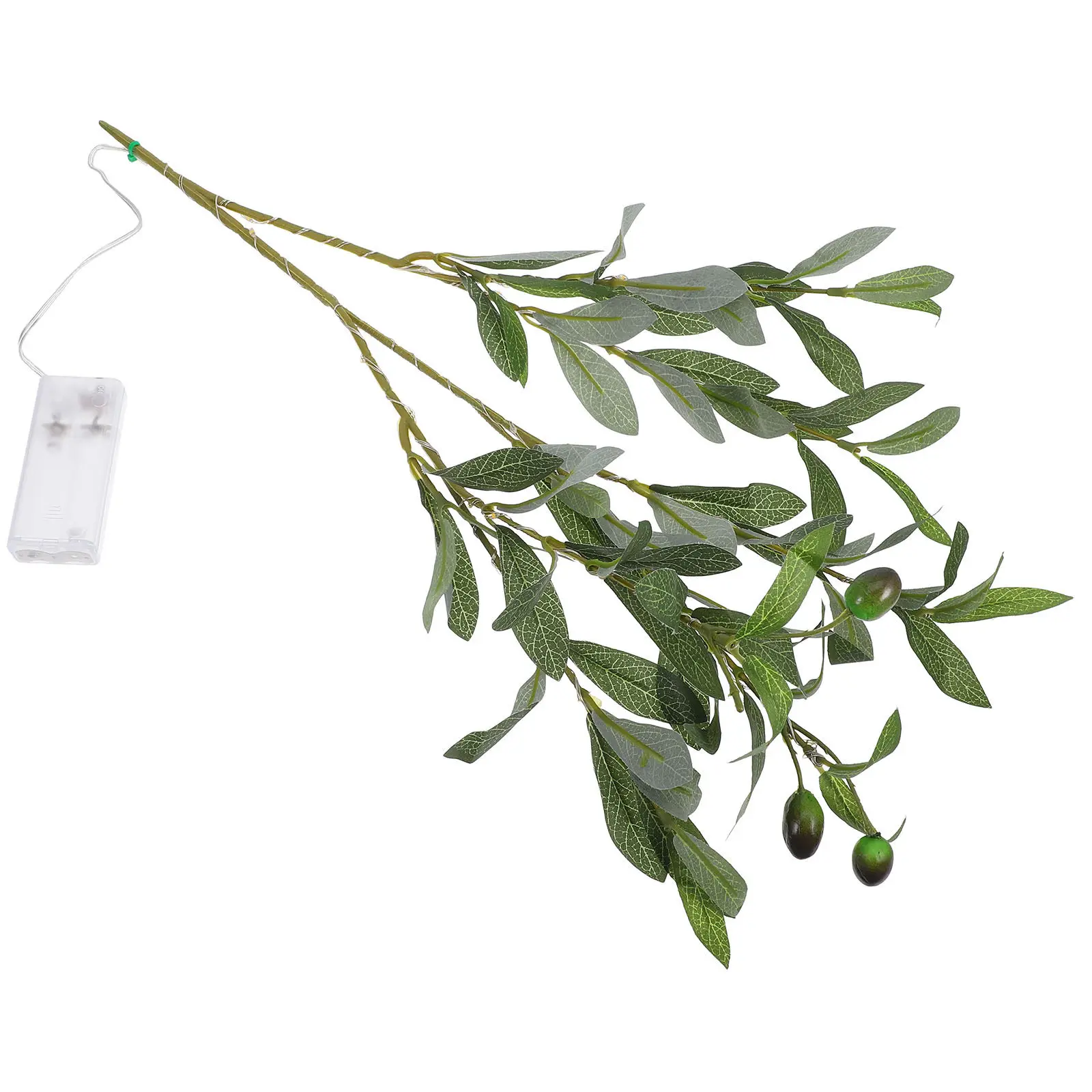 

Faux Olive Leaf Night Light LED Olive Branch Lamp Indoor Vase Decoration Home Office Decorative Lighting