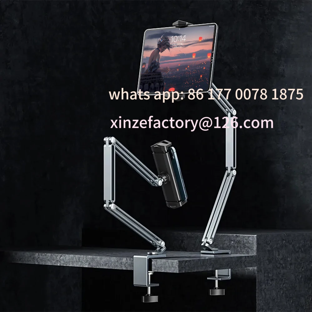 Customizable Aluminum Alloy Tablet Stand Desk Holder Portable Monitor Holder,Foldable Tablet Mount Arm