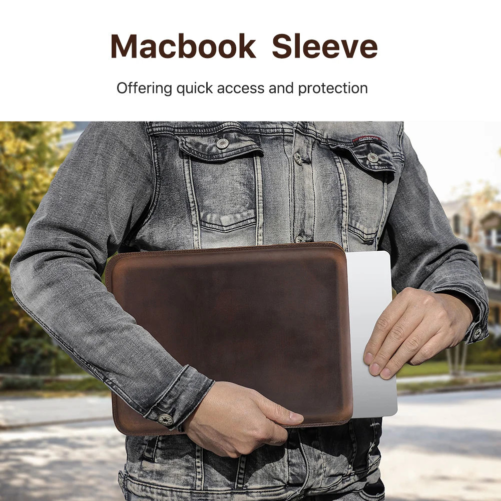 Luxury Leather Laptop Sleeve Case for MacBook Air 13 m1 m2 m3 Macbook Pro 14 2023 2024 Retro Cover Pro 13 inch Accessories