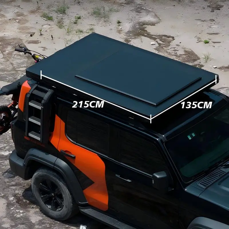 Aluminum Hard Shell Roof Top Tent , Waterproof Oxford Cloth. 2-Person Pop Up Car Tent for  Camping. Stainless Steel Hardware.