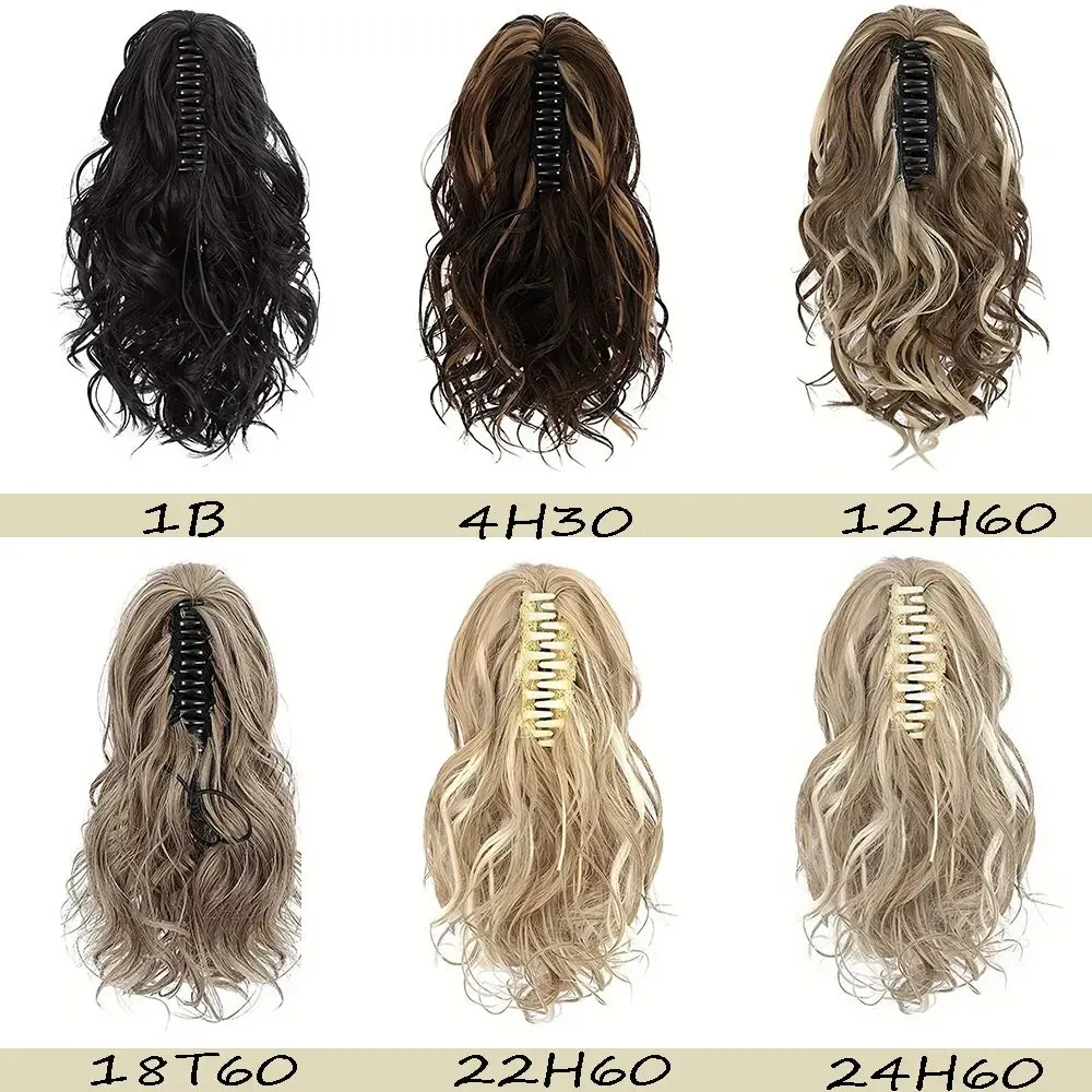 Синтетический 12-дюймовый зажим для хвоста, наращивание хвоста, короткий вьющийся хвост, женский черный, коричневый, светлый, заколка для волос для женщин