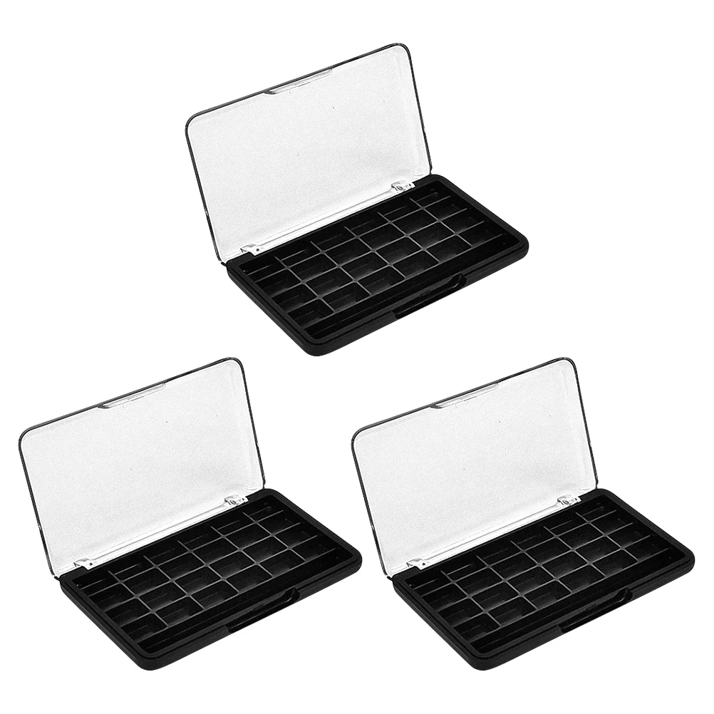 

3 Pcs Eye Shadow Box Tray Diy Make up Palette Abs Eyeshadow Travel Makeup Grid Case
