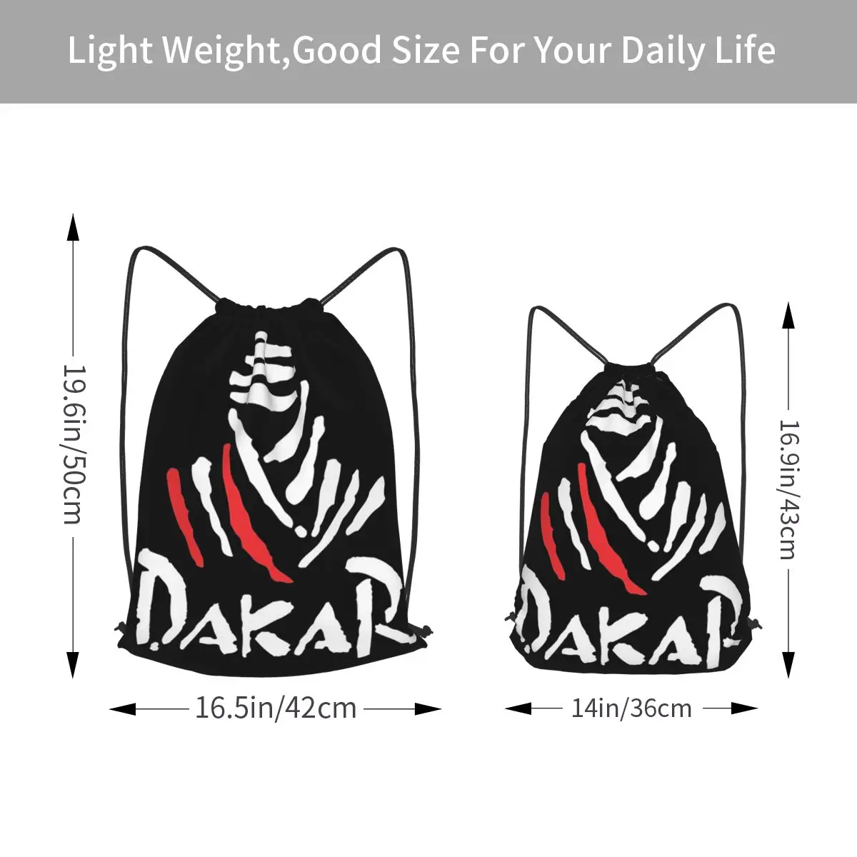 Dakar Rally Motorcycle Backpacks Portable Drawstring Bags Sports Bag Book Bags for Man Woman Students