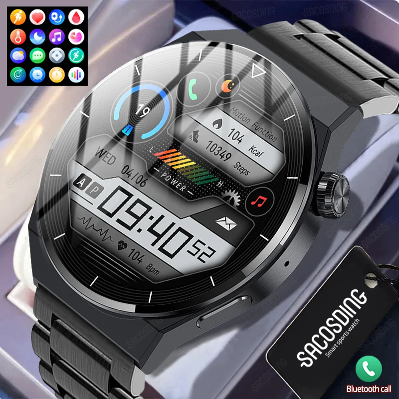 For Huawei Xiaomi NFC Smart Watch Men GT3 Pro AMOLED 390*390 HD Screen Heart Rate Bluetooth Call IP68 Waterproof SmartWatch 2023 