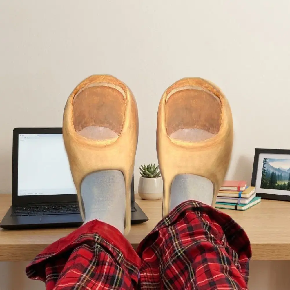 Creative Soft Toe Pattern Slippers Thicken Warm Home Shoes Winter Plush Slippers Funny Simulation Thumb Slippers Gift