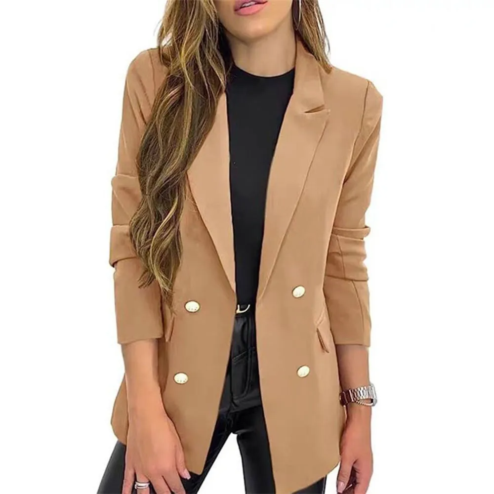 Blazer larghi Casual per donna 2024 capispalla moda manica lunga primavera autunno Blazer donna cappotti Mujer