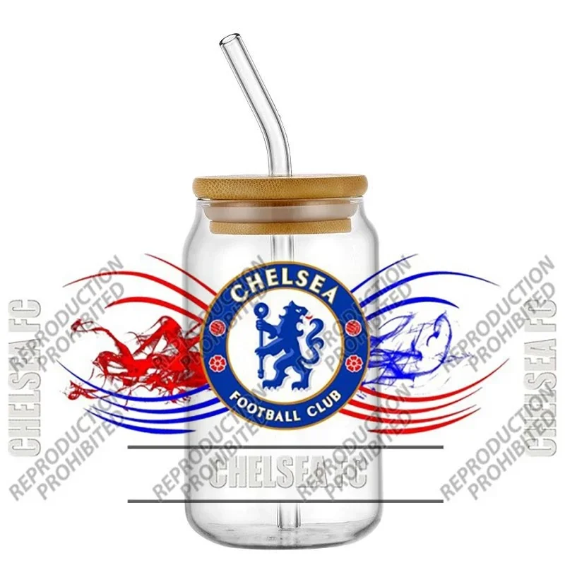 Sports Themed UV DTF Cup Wraps, Colorful Football Fan Transfer Decals for 16oz Libbey Glass Can, Waterproof DIY Cup Stickers