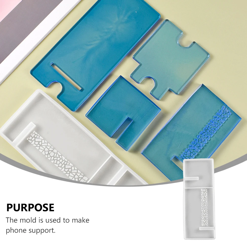 

DIY Crystal Phone Mold Flexible Reusable Silicone Easy Demould Mobile Holder Bracket Desktop Rack Craft Gift
