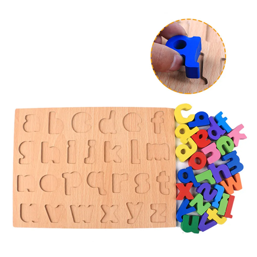 

1Set Wooden Alphabet Jigsaw from for Preschool Kids Early Learning Letter Recognition Colorful Puzzle Alphabet Jigsaw