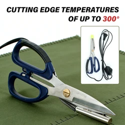 Stainless Steel Electrothermal Scissors 220V Heating Tailor Scissors Heated Cutting Scissors for Curtain Non-Woven Fabrics
