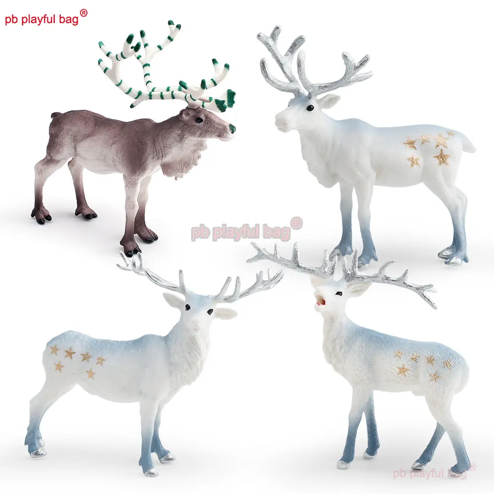 Modèle réaliste de faune forestière, renne de Noël solide, décoration et jouet éducatif pour enfants, figurine animale ZG443