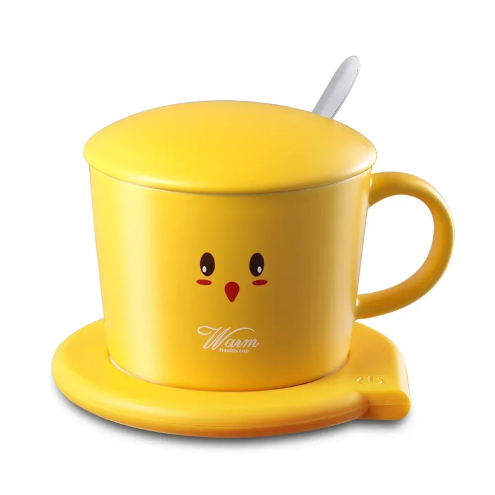 USB aquecida leite café coaster, Temperatura constante de isolamento automático, Criativo pequeno frango amarelo, 10W