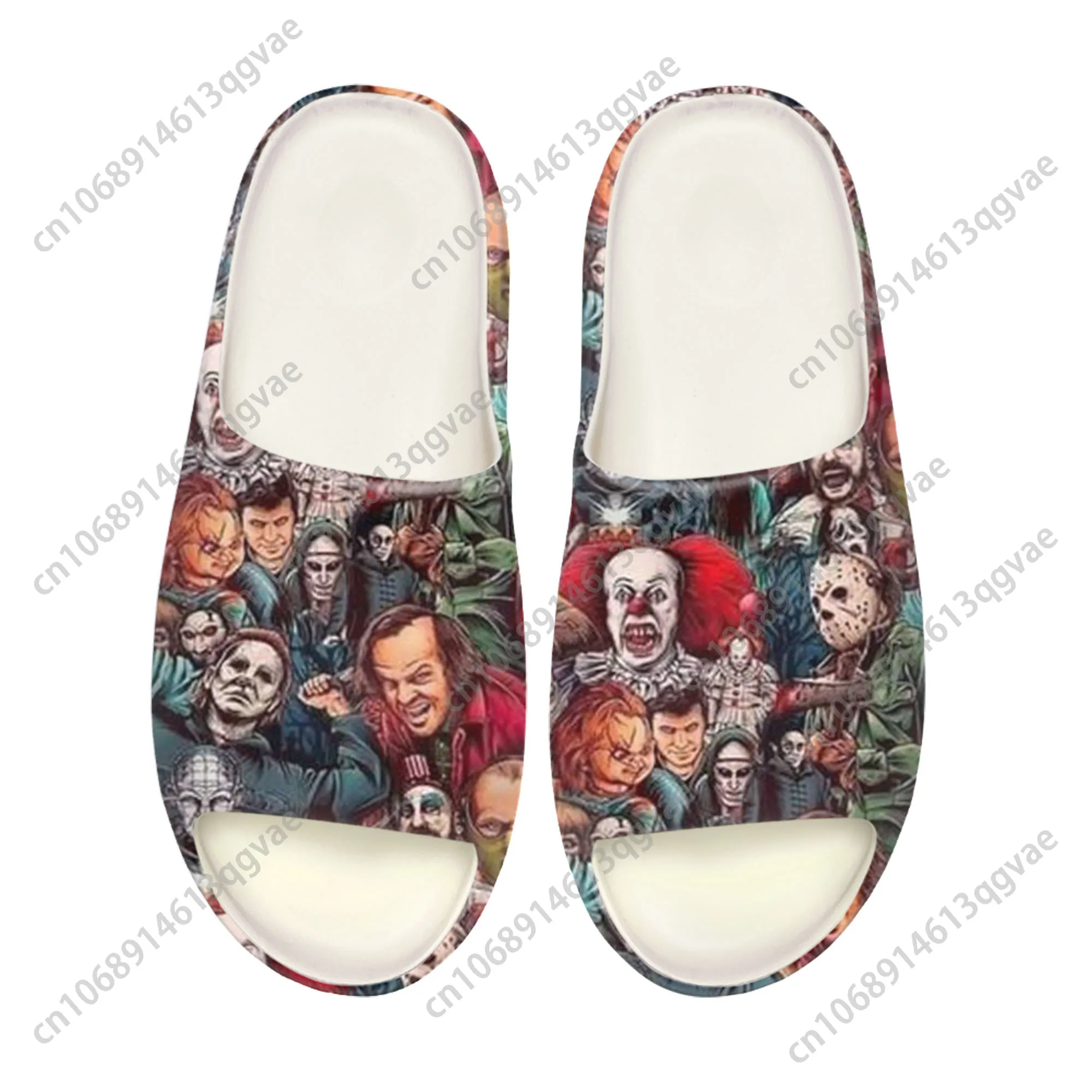 Hot Horror Movie Character Collection Soft Sole Sllipers Home Clogs Custom Mens Womens Teenager Stepping on Shit Beach Sandals