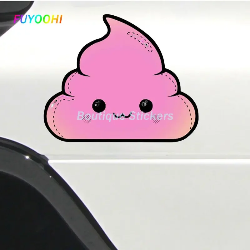 FUYOOHI-pegatinas de PVC para coche, calcomanías impermeables con dibujos animados de caca rosa, para modelar, accesorios decorativos