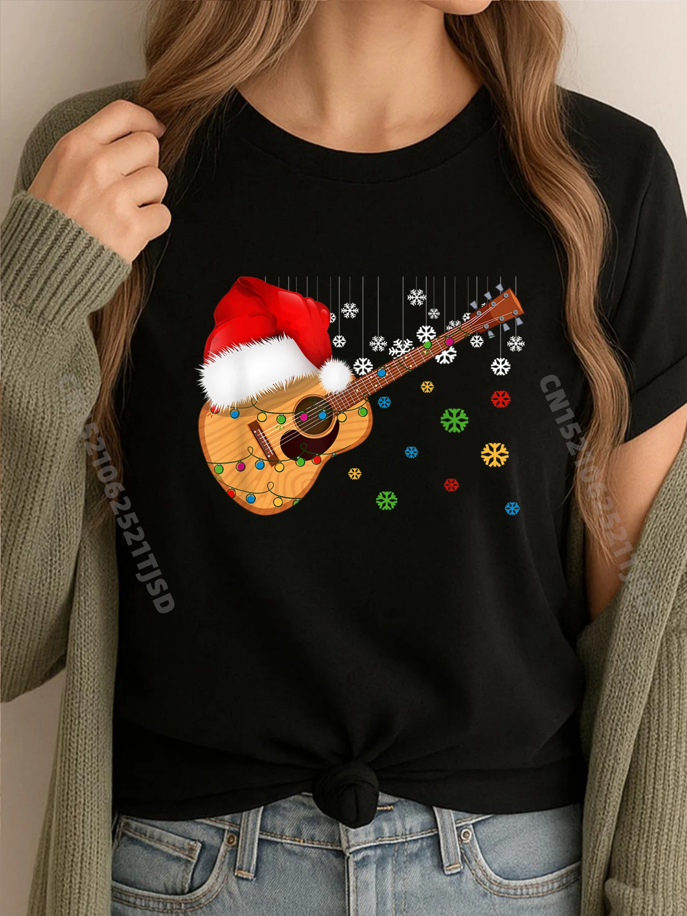 

Гитара Санта-Шляпа Рождественские музыканты Гитары Осенняя одежда Эстетическая женская одежда