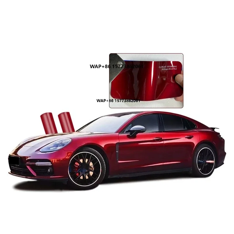 

Red Car Decorative Film TPU Colorful Body Wrap Vinyl Glossy Anti-Scratch Color-Change PPF Stickers