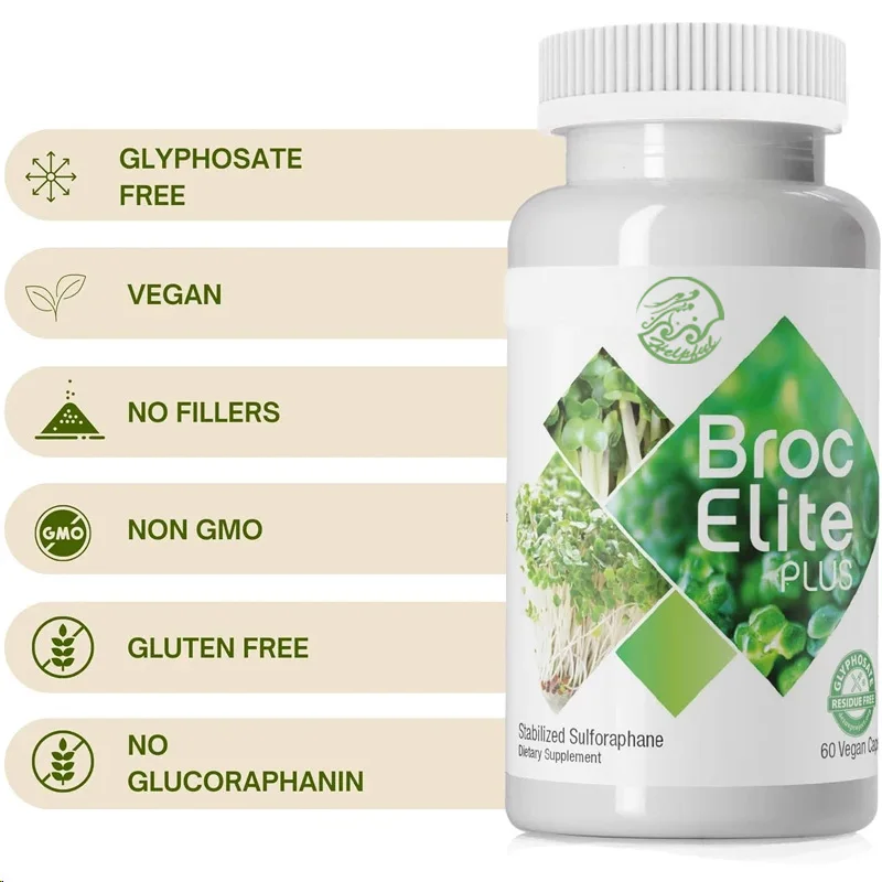 Supplément de brocoli, contenant de l'extrait de brocoli stable | zéro résiduel nommé cyrrhizine | 60 capsules végétales