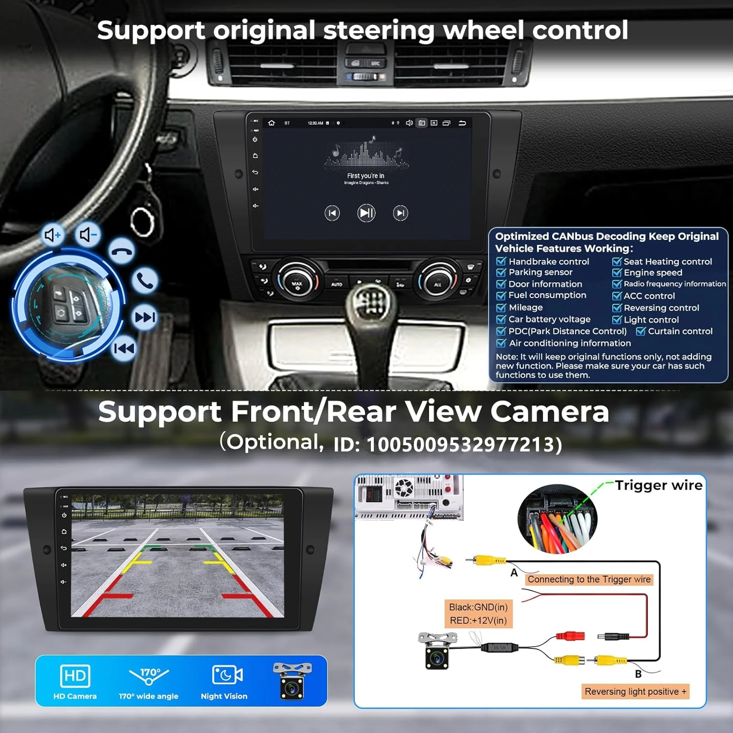 أندرويد 14 راديو السيارة لسيارات BMW E90 E91 E92 E93 3 سلسلة اللاسلكية Carplay السيارات الوسائط المتعددة ستيريو مشغل فيديو رئيس وحدة GPS Navi BT #5