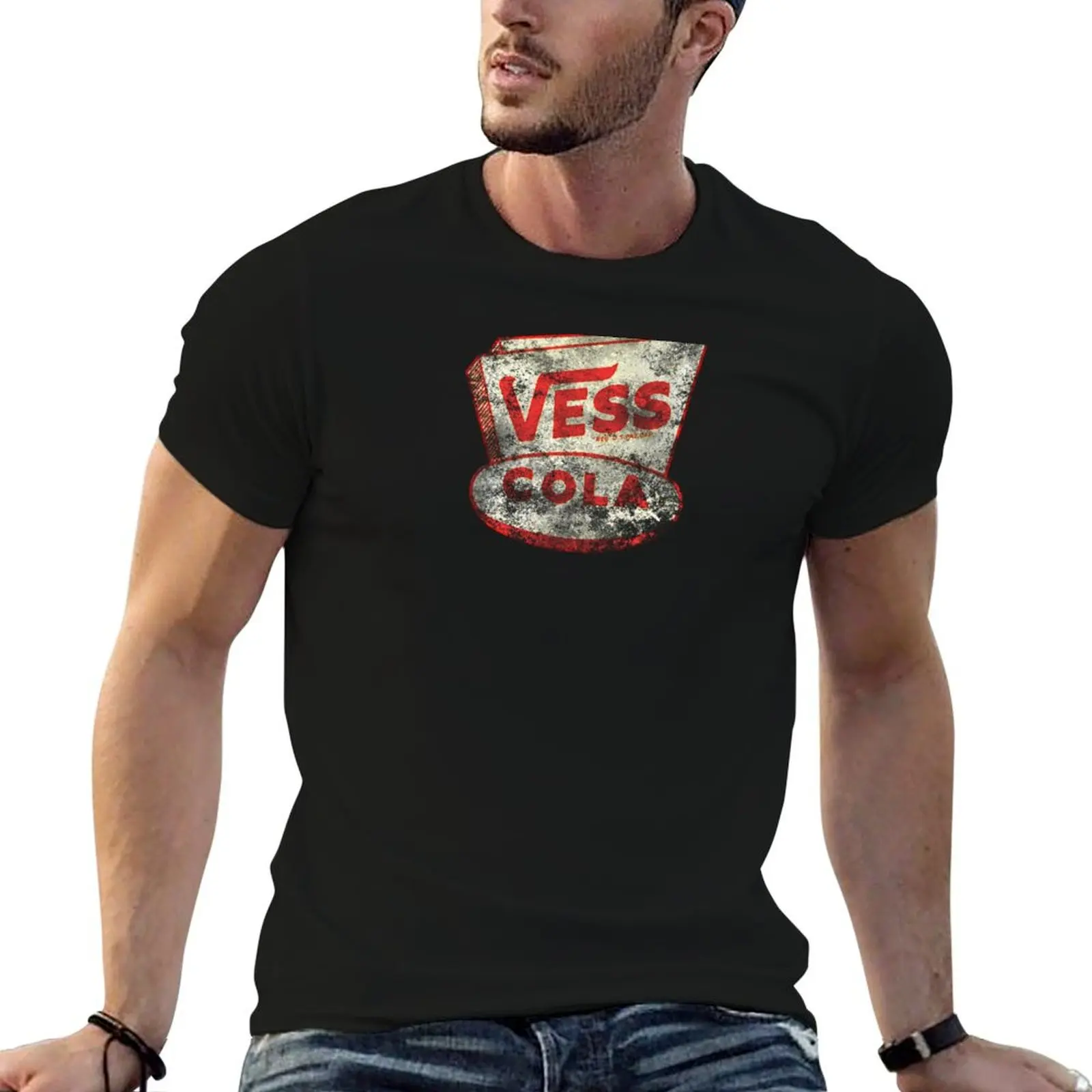 VESS COLA — 1940S LOGO (DISTRESSED) T-Shirt quick drying graphic t shirts cheap stuff mens designer t shirt