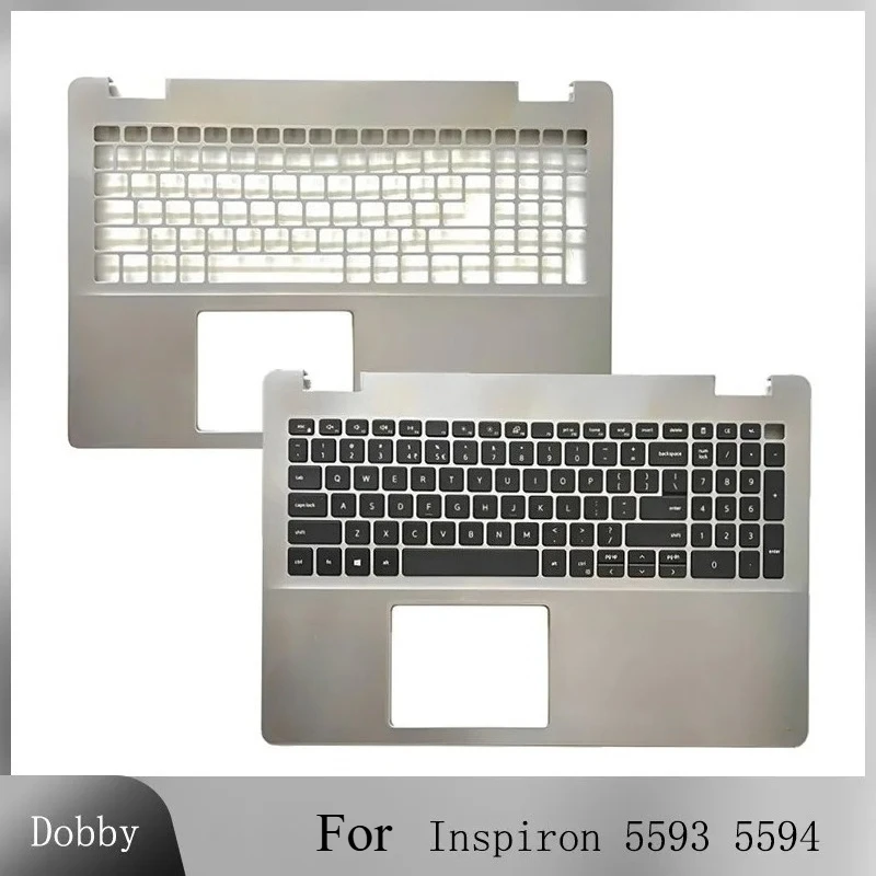 Original nuevo para Inspiron 5593 5594 funda superior con reposamanos para ordenador portátil funda superior para teclado inglés de EE. UU. plateada 07G0RN 0V5JHC plateada