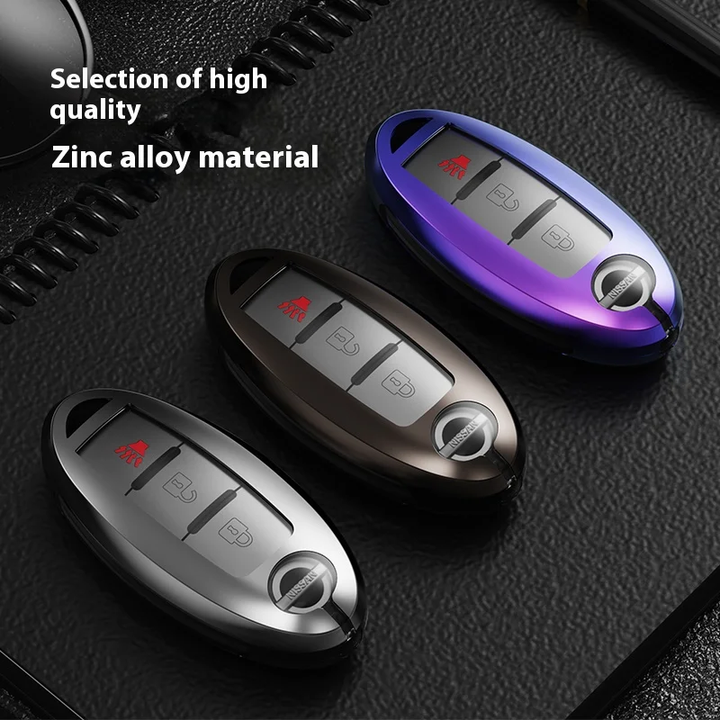 The new high-quality zinc alloy car remote control key housing is suitable for Nissan Qida/Xuan Yi/Xuan Yi, pure electric/Bluebi