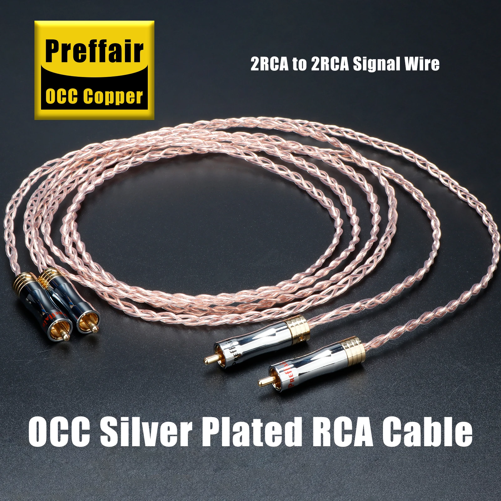 Paar 3AG XLR-Kabel RCA Doppelt Abgeschirmtes OCC Versilbertes Audio-RCA-Verbindungskabel 3CU RCA-Stecker Verlängerungskabel – Detail 9