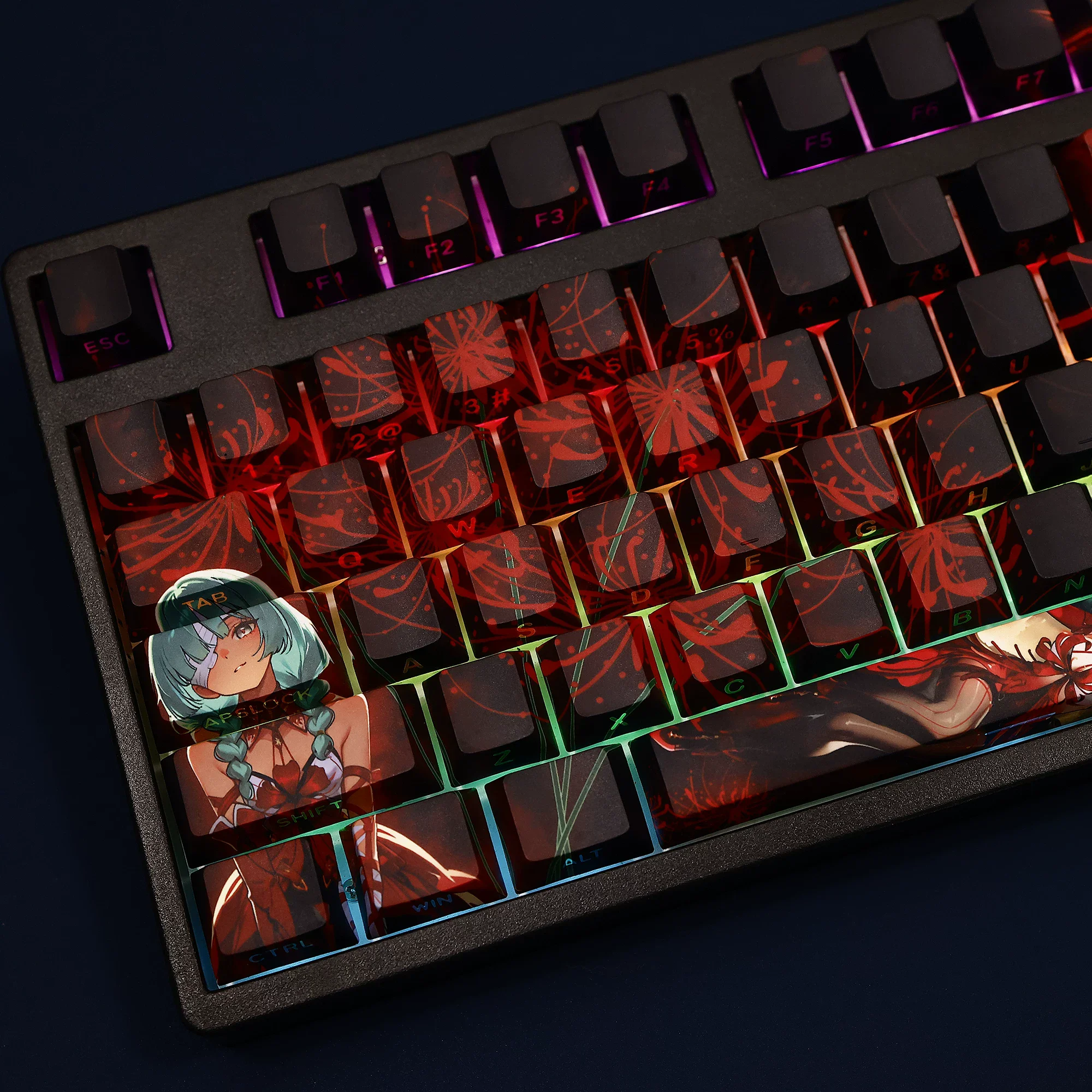 108 Keys/set ‌Wuthering Waves Phrolova Keycap PBT Backlit Keycaps Cartoon Anime Gaming Key Caps For ANSI 61 87 104 108 Keyboard
