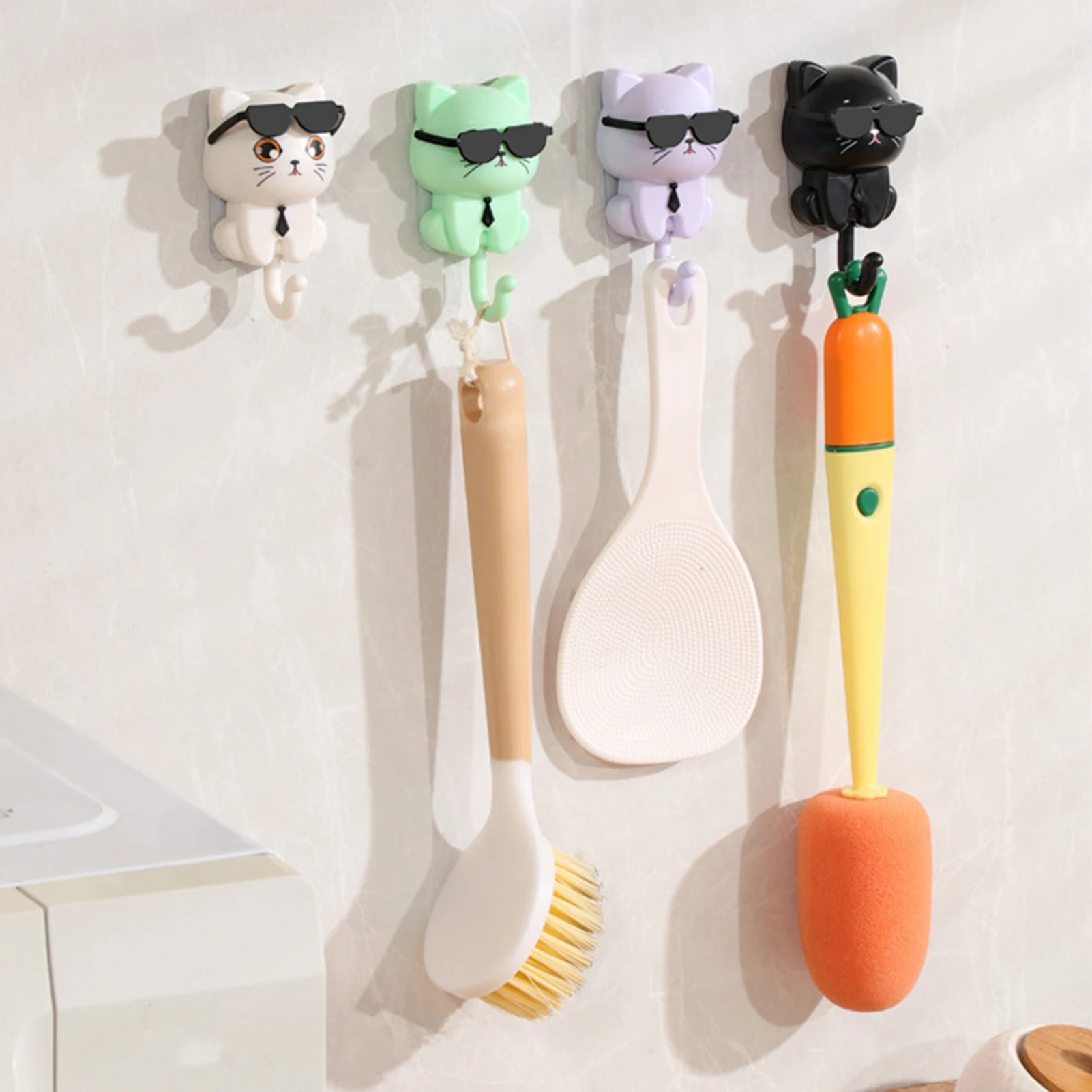 

Cartoon Organizer Hooks Lovely Cat Shaped Storage Hook For Living Room Bathroom Home Organizer Accessory Decoration Props