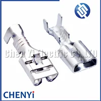 50 terminales de latón estañado serie 6.3 para cable automotriz, conectores de fusibles, pines sueltos para crimpado, terminales hembra