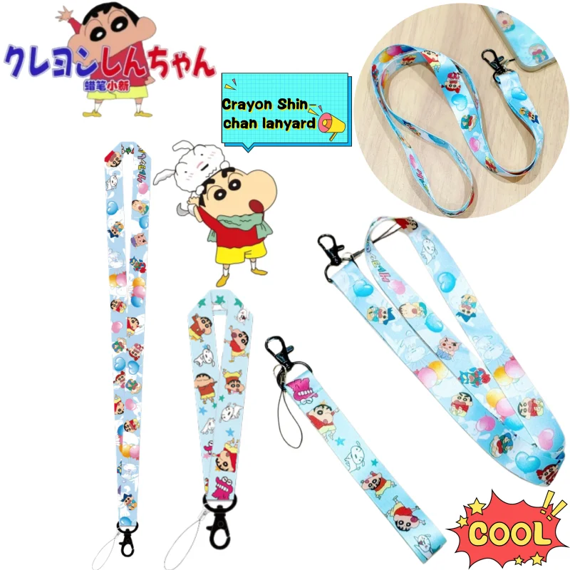 Crayon Shin-chan Nohara Shiro Lanyard, kreatives, hochwertiges Anime-Cartoon-bedrucktes Anti-Verlust-Lanyard für Herren und Damen für Mobiltelefone