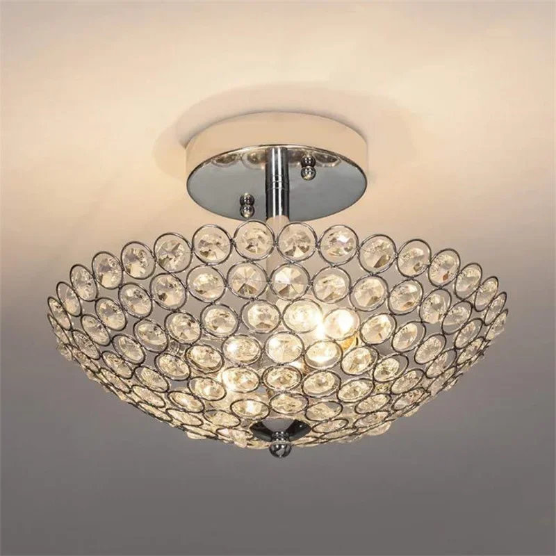 

Modern simple crystal bedroom ceiling lamp circular Mini corridor hallway vestibule simple lamp