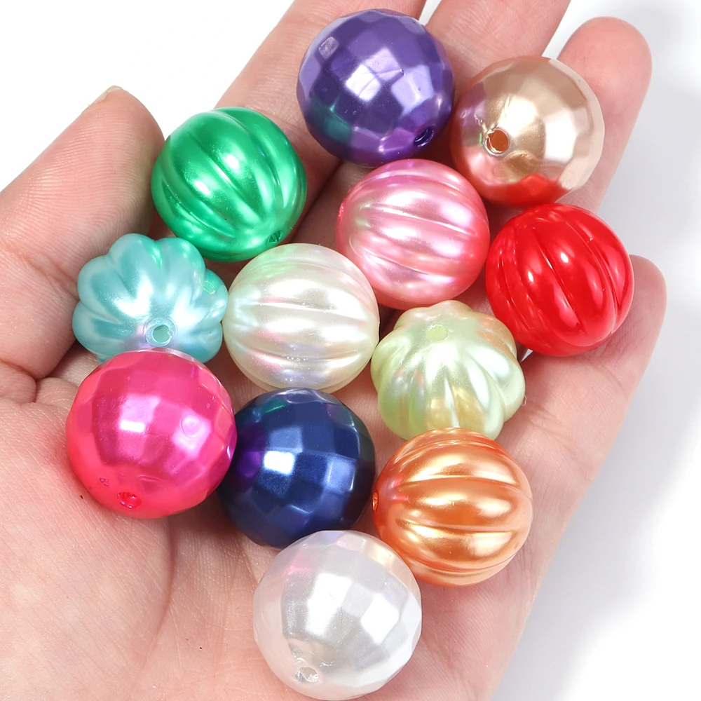 

500 г ABS бусины из искусственного жемчуга бусины в виде тыквы граненые бусины разных цветов свободные бусины для изготовления ювелирных изделий DIY ручка украшения бусины