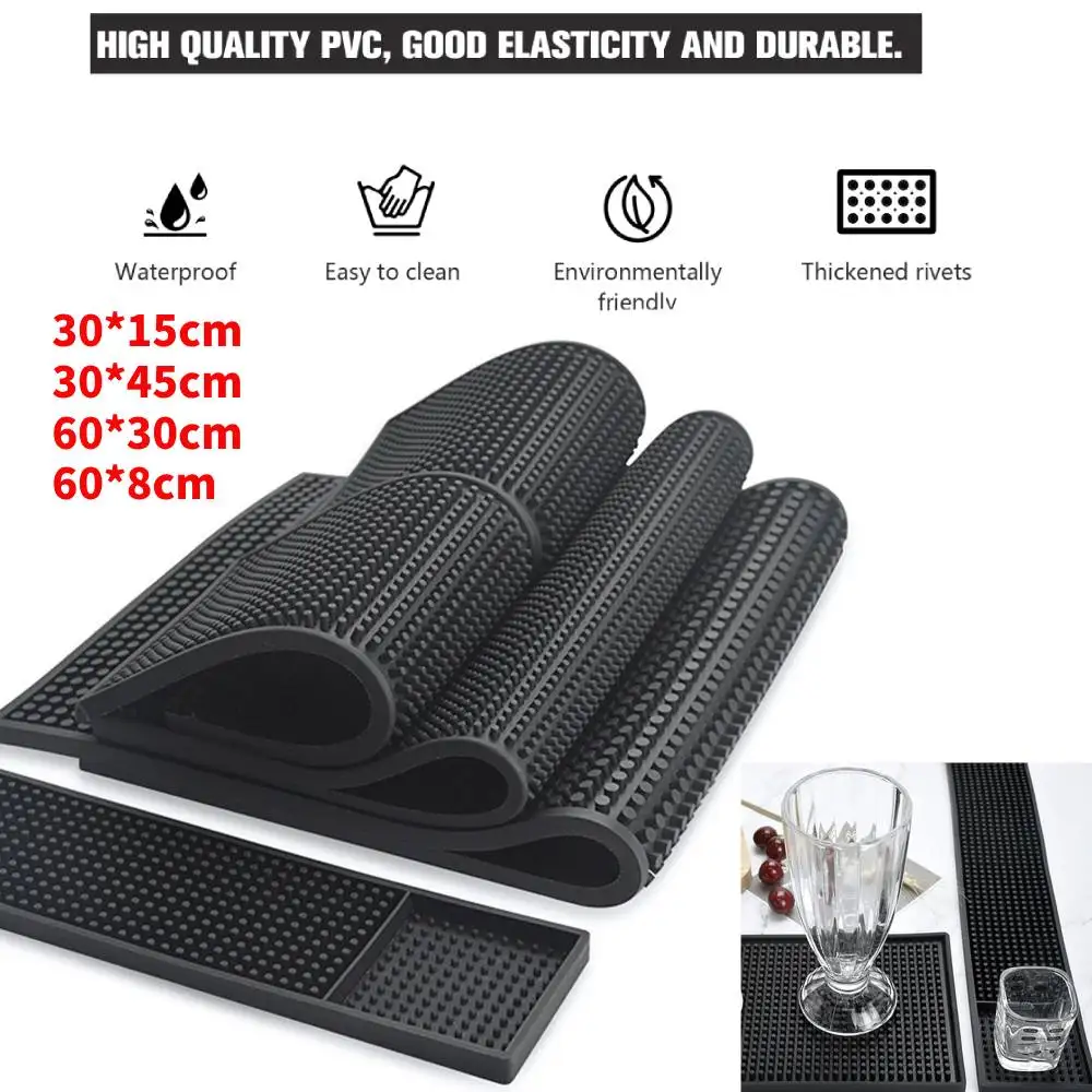 Bar Mat Anti-slip PVC Cafe Bar Mats Home Cup Mat Waterproof Heat Resistant Durable Drain Bar Service Spill Mat for Home Bar Cafe