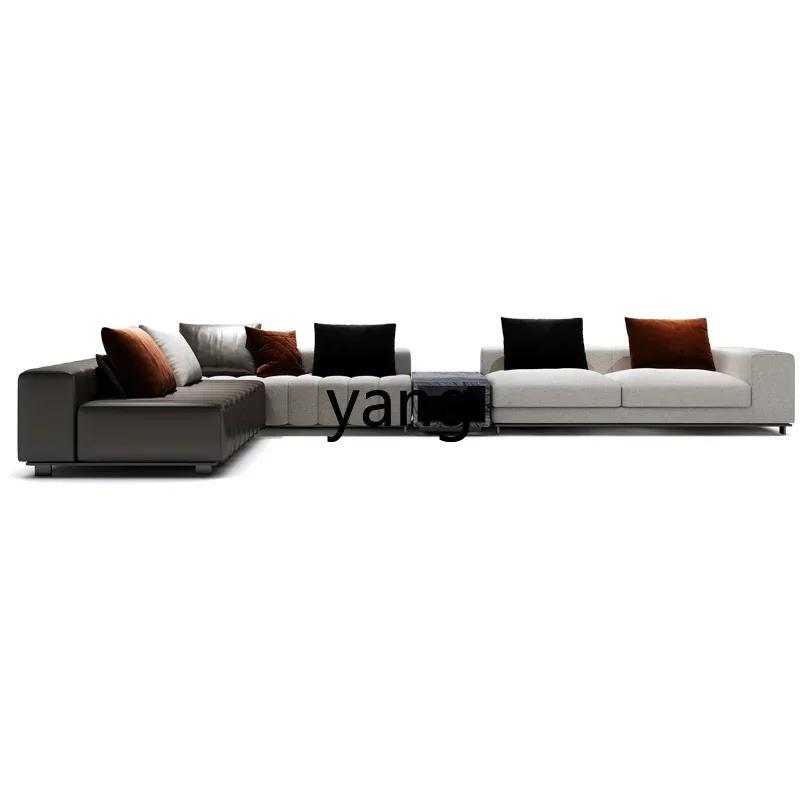 LMM high-end villa piano key sofa leather minimalist down bag living room furniture