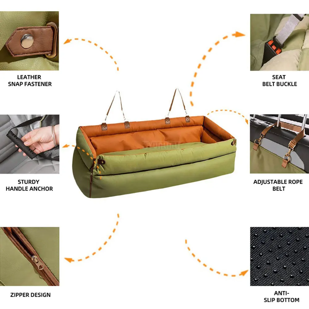 Thickened PU Leather Pet Carrier, Resistant to Dirt and Wear, Suitable for All Seasons, Can Be Used Both in Home and in Car