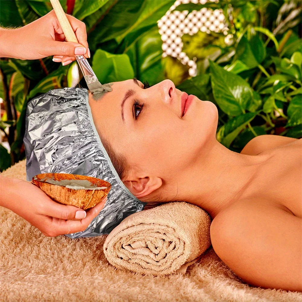 

12 pcs/pack Deep Conditioning Caps Aluminum Foil Reusable Hair Processing Caps Hair Coloring Shower Caps for Home Salon Use