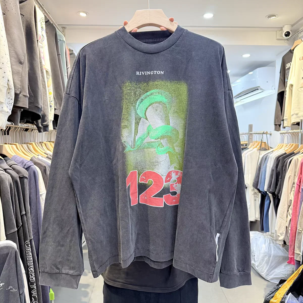 Long Sleeves Warrior Snake Print RRR123 T-shirt Men Women RRR-123 Tops Tee T Shirt