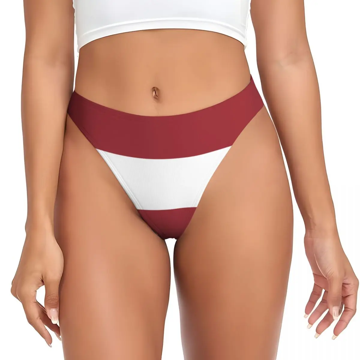 Custom Women's Latvia Flag G-string Personalised Thongs Breathable Panties Underwear