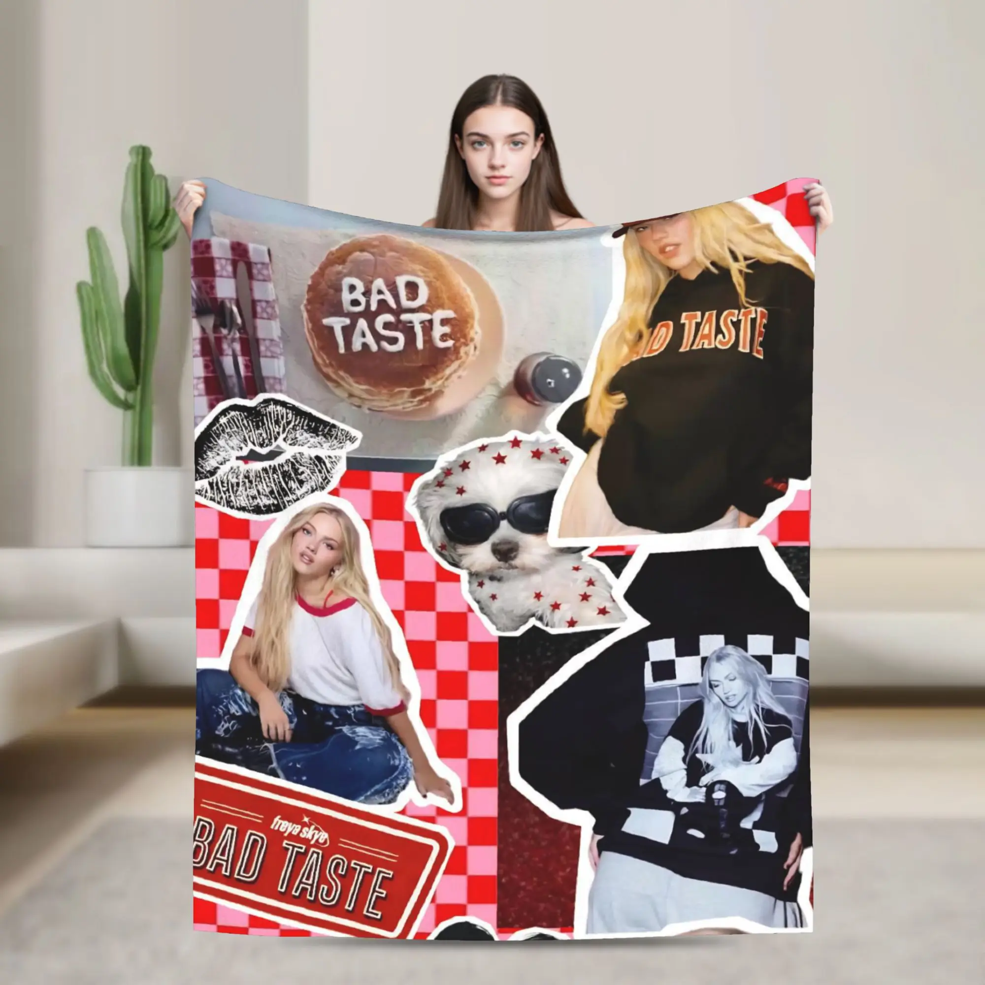 Bad Taste Freyas Singer Skyes  Flannel Blankets  Novelty Throw Blanket for Home 200x150cm Bedspreads