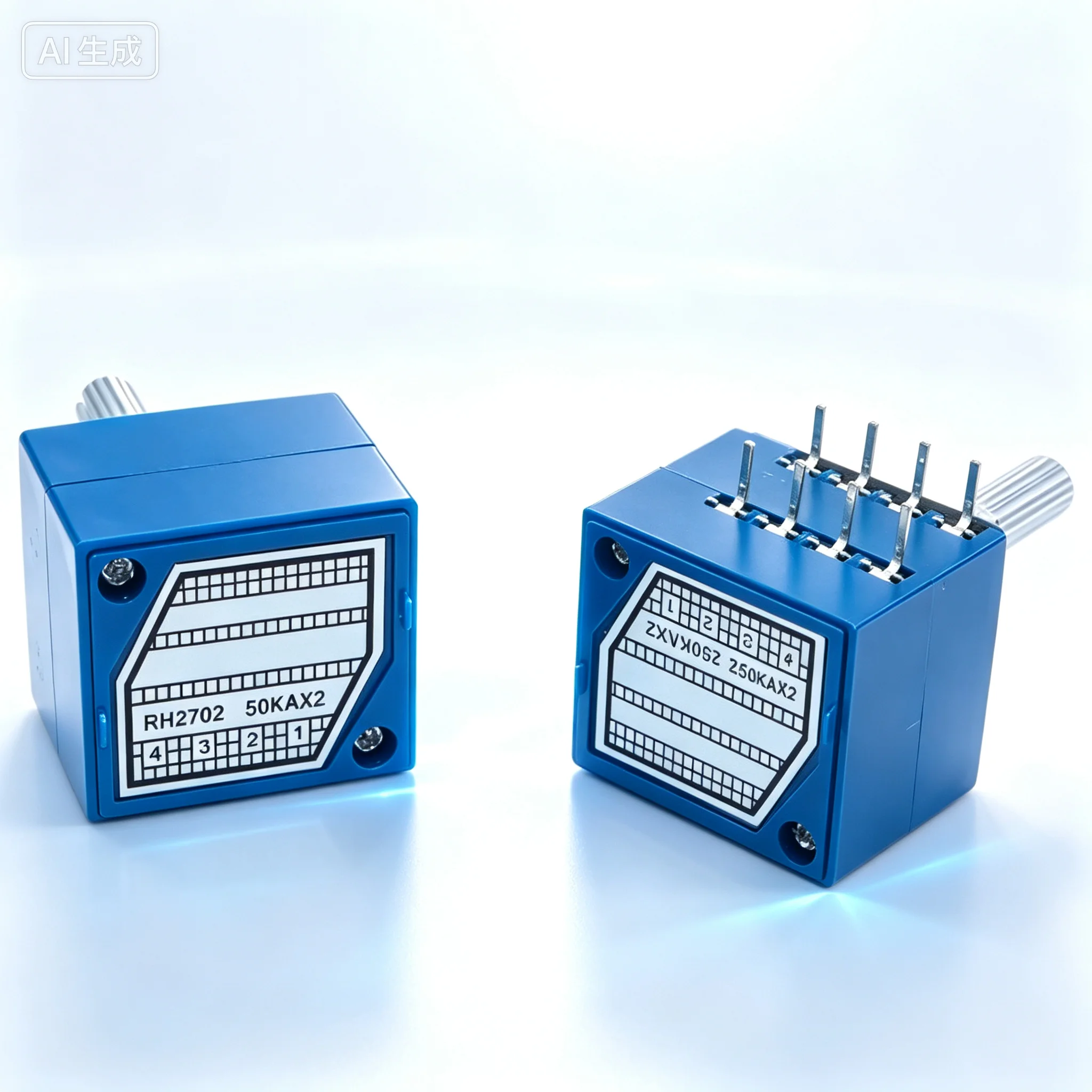 RH2702 27Type Stepped Dual Gang Potentiometer 50K 100K 250K Audio Volume for HiFi