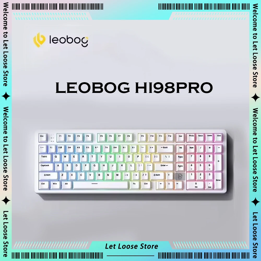 New Leobog Hi98Pro Mechanical Keyboard Bluetooth Wireless Three Mode Customized  Aluminum Hot Swap Gasket PC Laptop Accessories