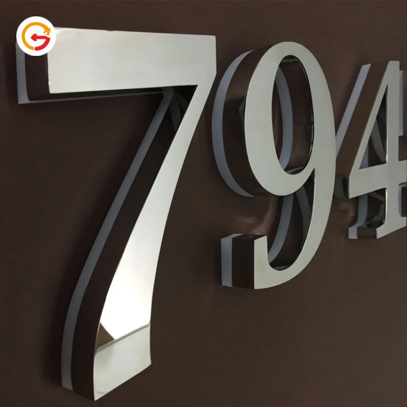 (customized)JAGUARSIGN Custom Hotel Door Numbers Letters Illuminated Silver House Number Street Number LED