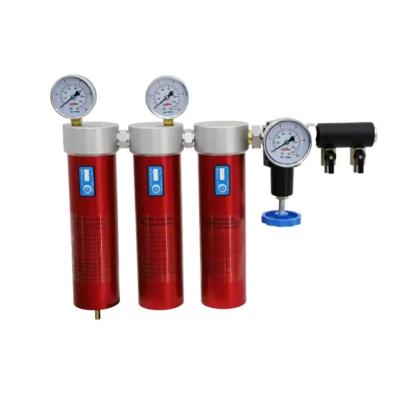 Aluminum precision filter for compressed air purification units, specially designed for spraying